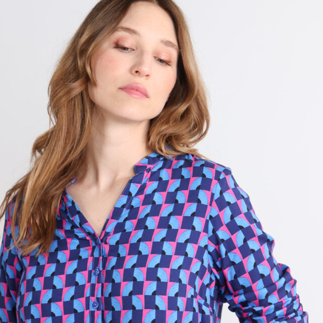 Maison Solfin - Blouse femme en viscose chaude bleu – 48