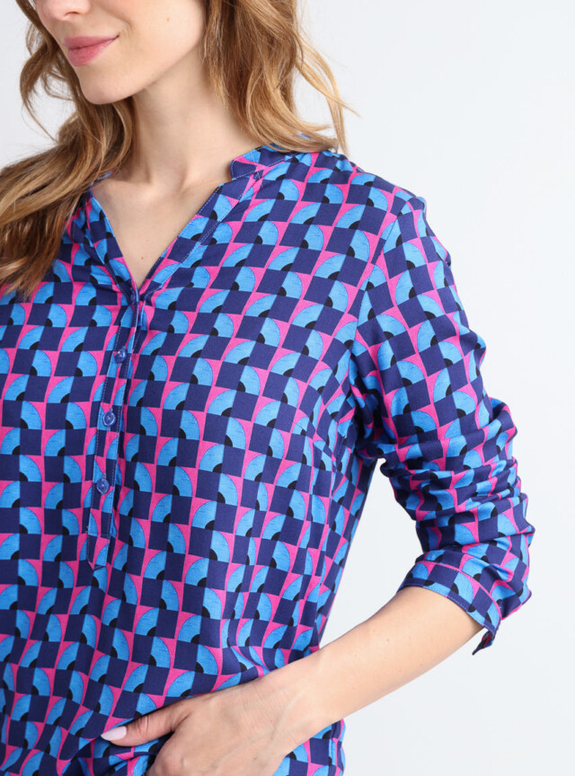 Maison Solfin - Blouse femme en viscose chaude bleu – 48