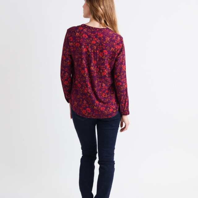 Maison Solfin - Blouse femme en viscose chaude floral violine – 52