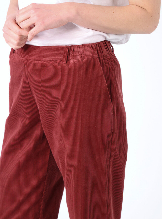 Maison-solfin - Pantalon large femme rouge brun – 50