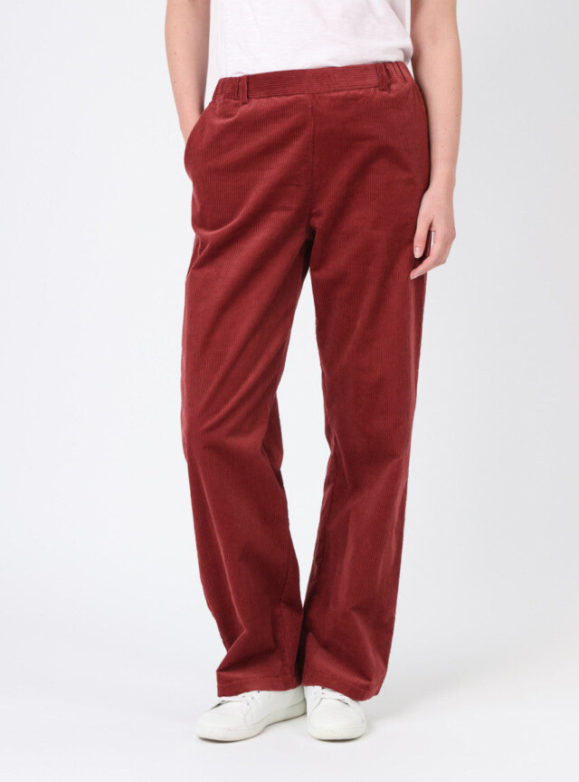 Maison-solfin - Pantalon large femme rouge brun – 50