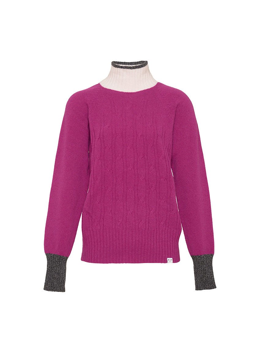 7639 VIO 10 pull anna i code rose violine LAFRANÇAISE - Pull Anna iC x LF – L