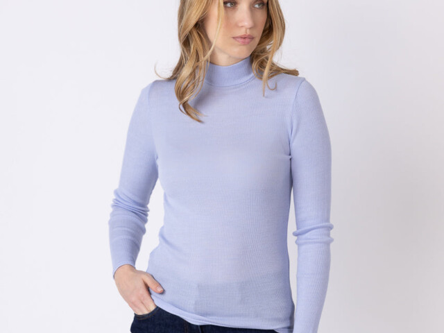 7650 bleu ciel pull 1 Maison Solfin - Pull chaussette femme col montant bleu ciel – 5