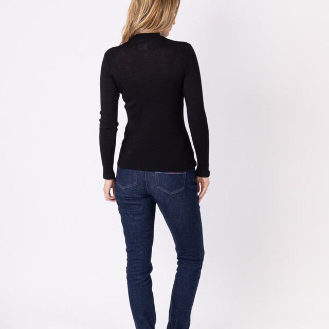 Maison Solfin - Pull chaussette femme col montant noir – 5
