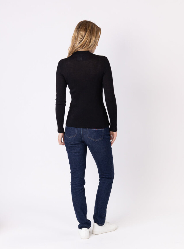 Maison Solfin - Pull chaussette femme col montant noir – 5