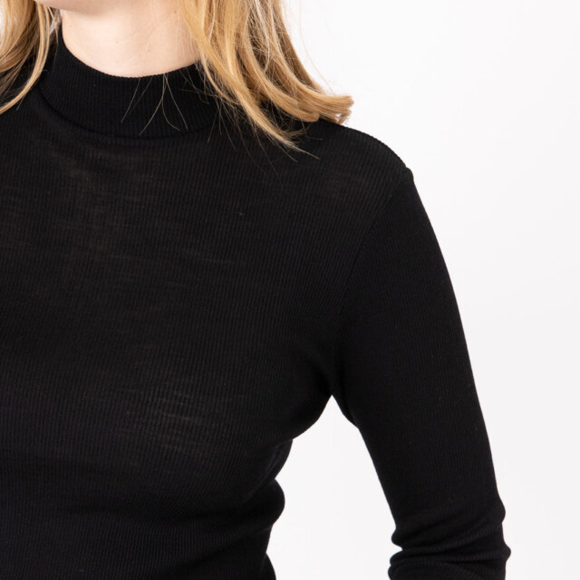 Maison Solfin - Pull chaussette femme col montant noir – 5