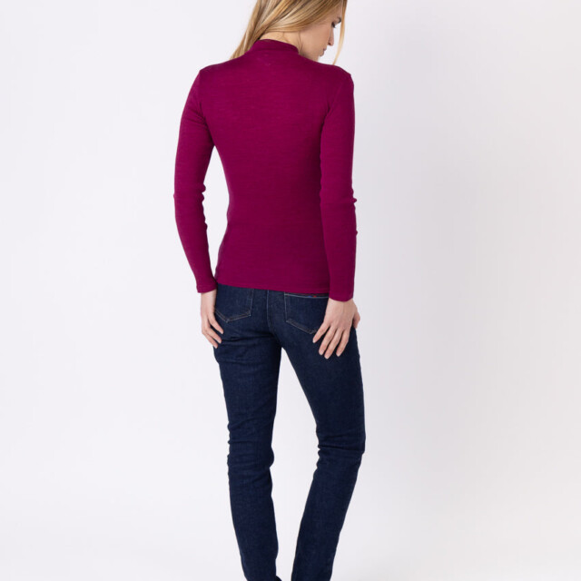 Maison Solfin - Pull chaussette femme col montant violet – 5