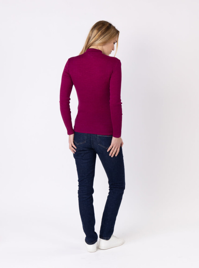 Maison Solfin - Pull chaussette femme col montant violet – 5