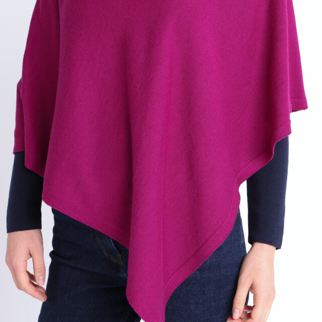 Maison Solfin - Poncho femme en laine mérinos violet – U