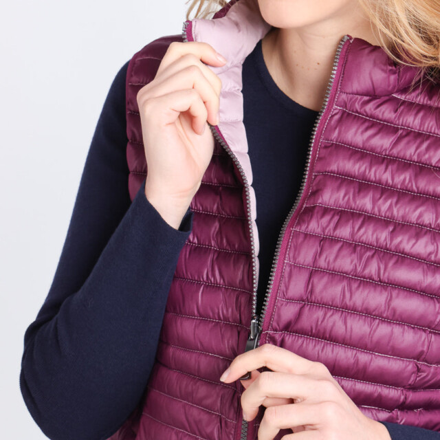 Maison Solfin - Doudoune femme sans manches réversible rose prune – 42