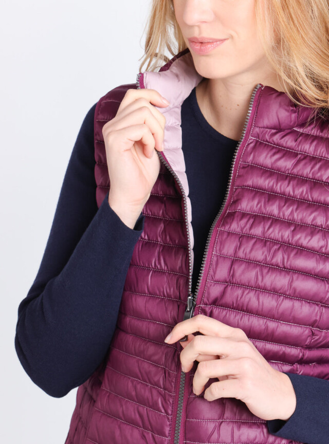 Maison Solfin - Doudoune femme sans manches réversible rose prune – 42