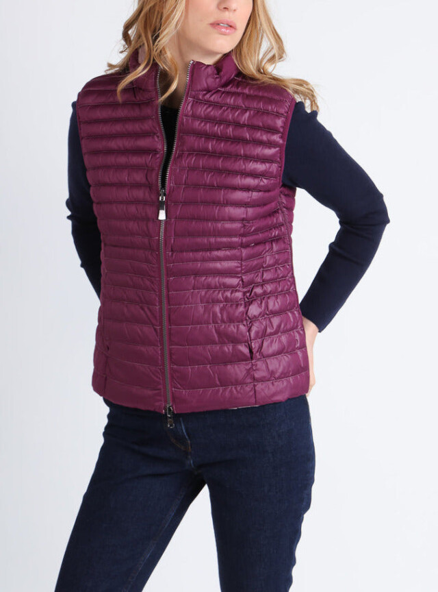 Maison Solfin - Doudoune femme sans manches réversible rose prune – 42