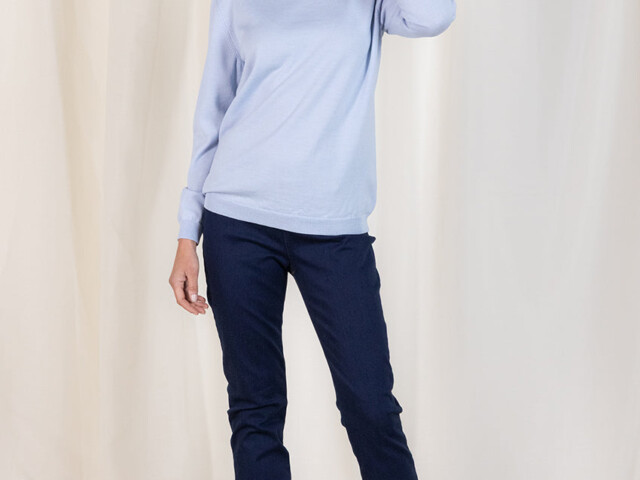 7658 BIN 1 jegging femme coton bleu indigo Maison Solfin - Jegging femme coton bleu indigo – 50