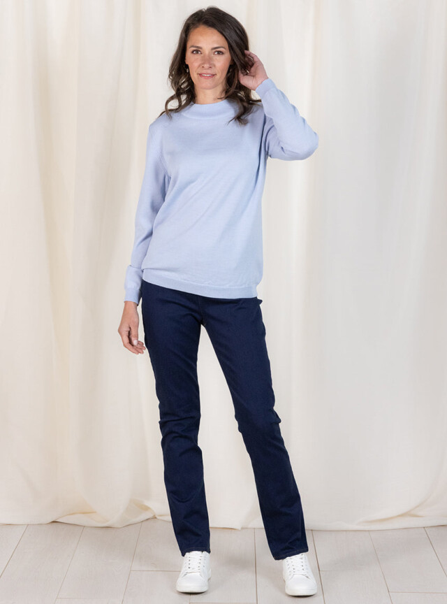 MAISON SOLFIN - Jegging femme coton bleu indigo