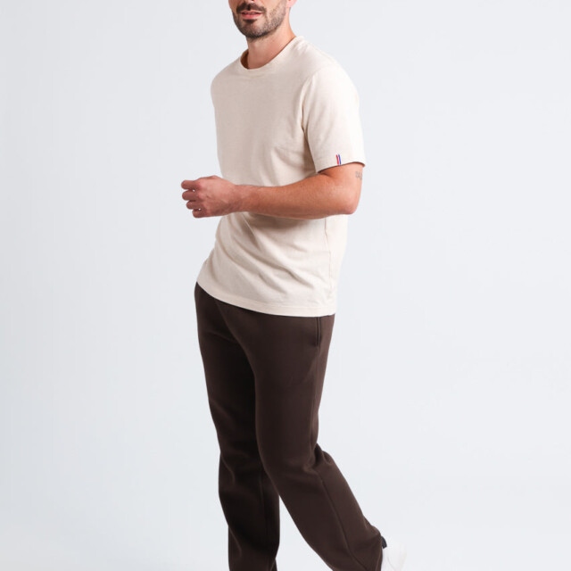 Maison Solfin - Pantalon jogging homme molleton marron – 3