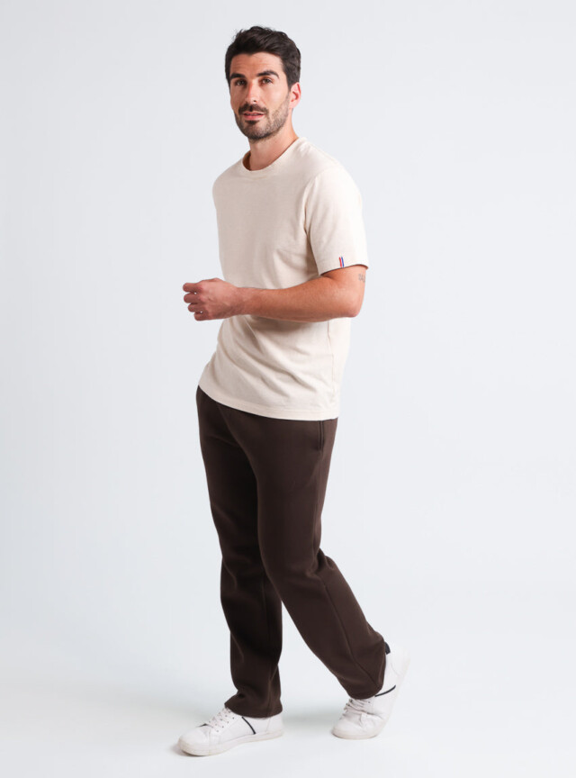 Maison Solfin - Pantalon jogging homme molleton marron – 3