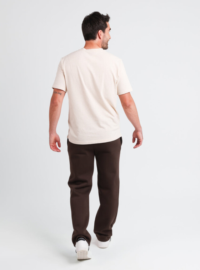 Maison Solfin - Pantalon jogging homme molleton marron – 3