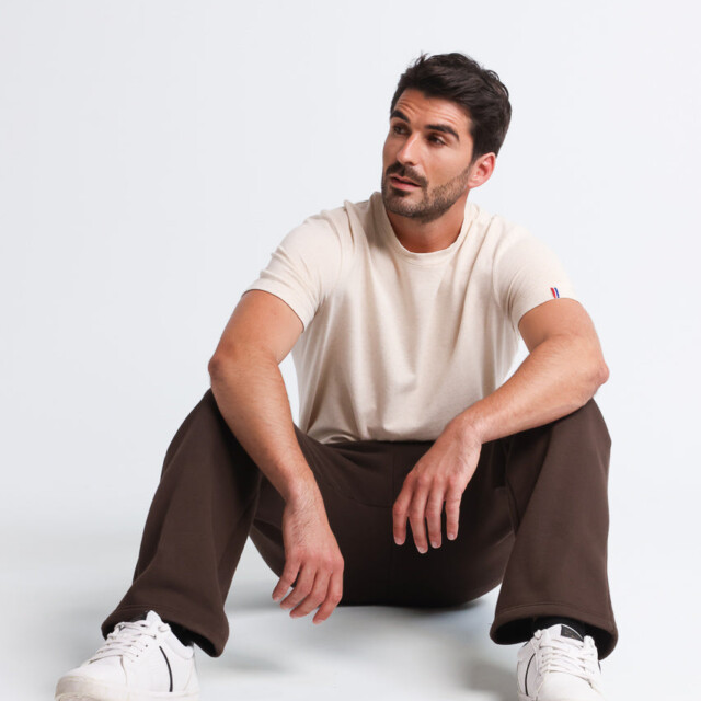 Maison Solfin - Pantalon jogging homme molleton marron – 3
