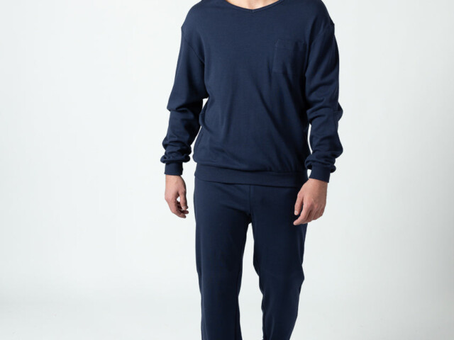 7663 bleu marine 1 e87725b2 4313 4763 acf8 768107f0bd24 Maison Solfin - Pyjama homme en coton bleu marine – 5