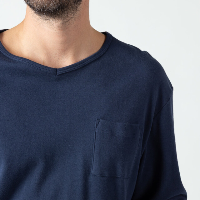 Maison Solfin - Pyjama homme en coton bleu marine – 5