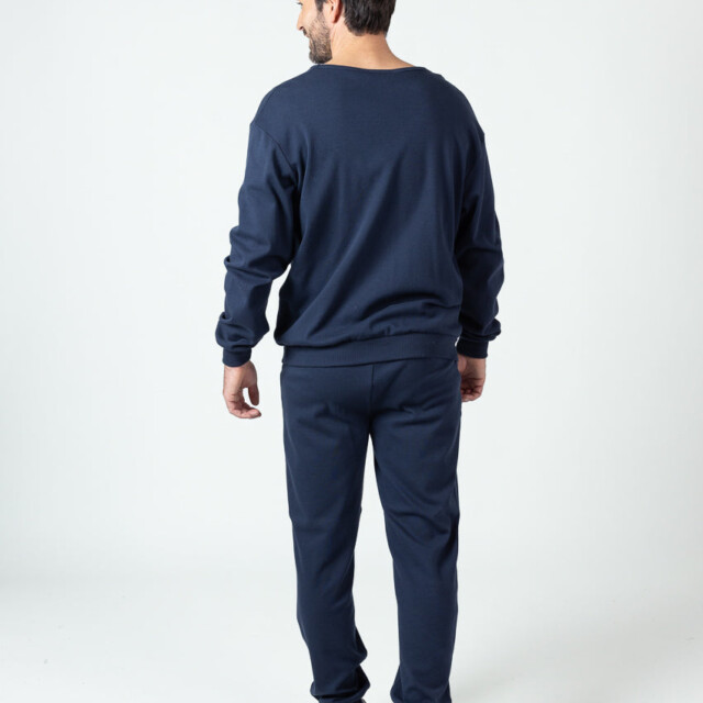 Maison Solfin - Pyjama homme en coton bleu marine – 5