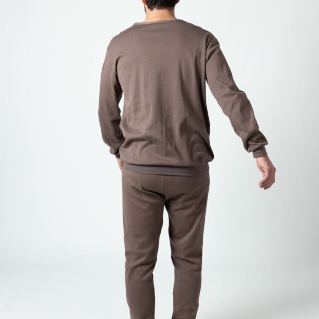 Maison Solfin - Pyjama homme en coton marron – 5