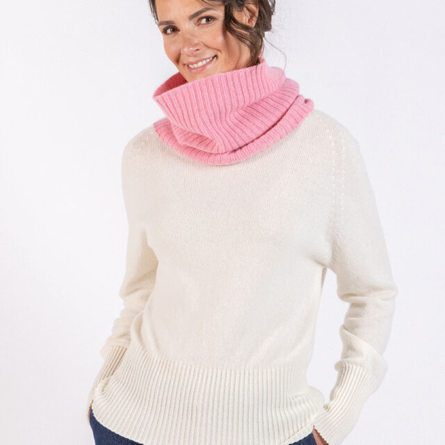 Maison Solfin - Tour de cou en cachemire rose – U
