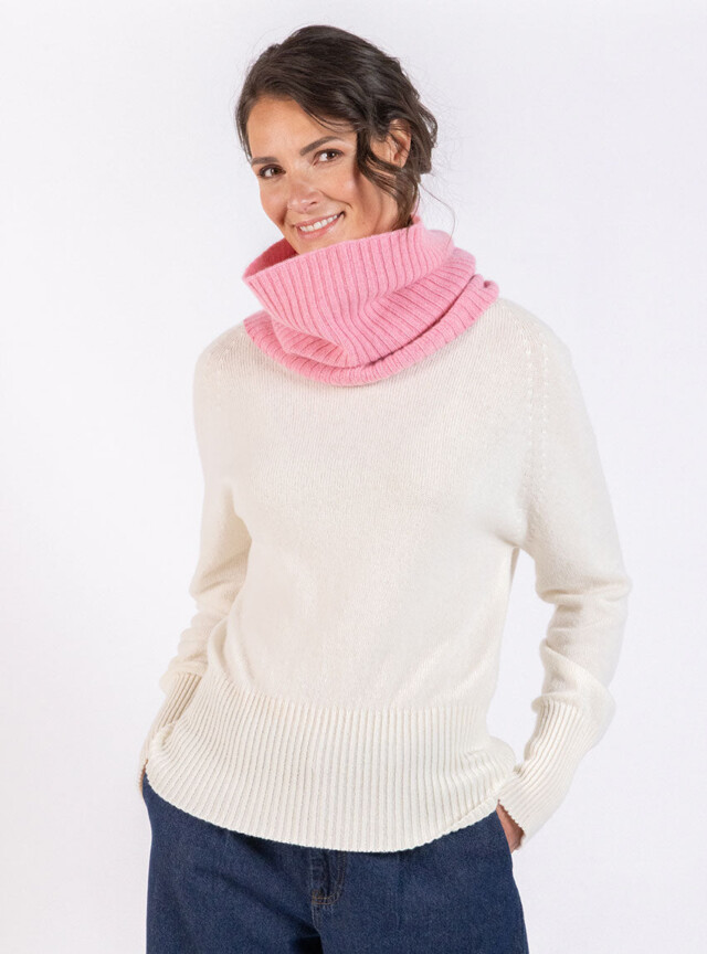 Maison Solfin - Tour de cou en cachemire rose – U