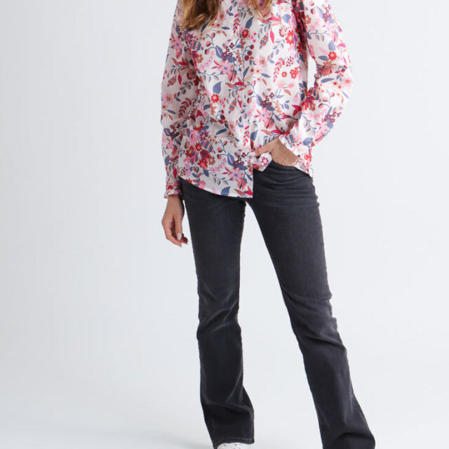 Maison Solfin - Chemisier femme liberty fleuri rose – 48