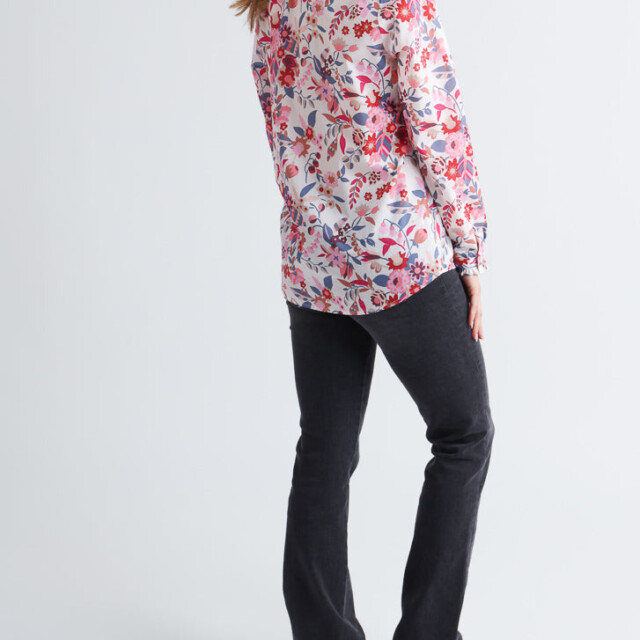 Maison Solfin - Chemisier femme liberty fleuri rose – 48