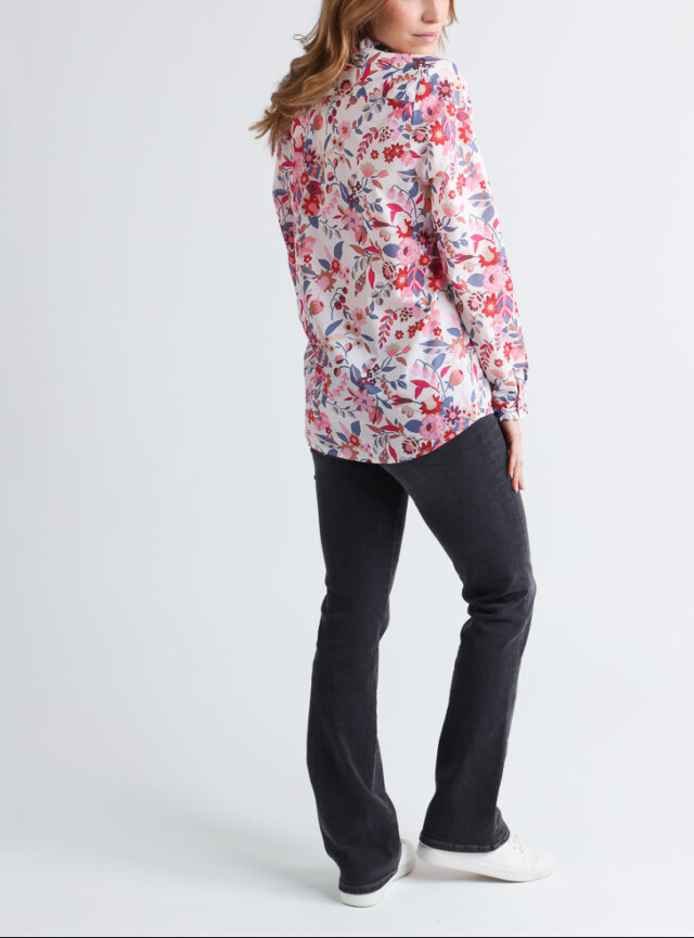 Maison Solfin - Chemisier femme liberty fleuri rose – 48