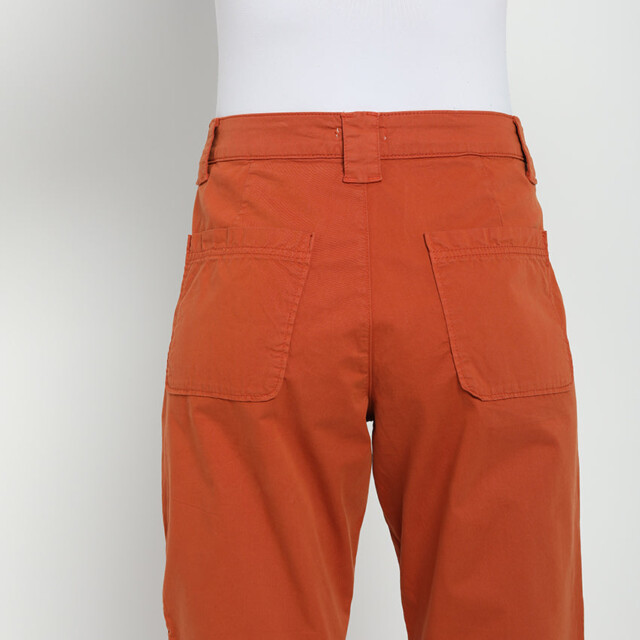Maison-solfin - Pantalon femme taille haute orange terracotta – 50