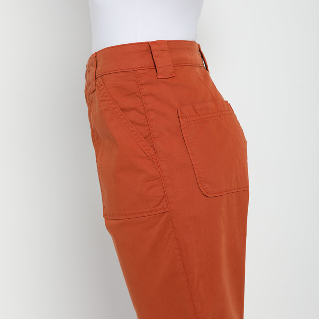 Maison-solfin - Pantalon femme taille haute orange terracotta – 50