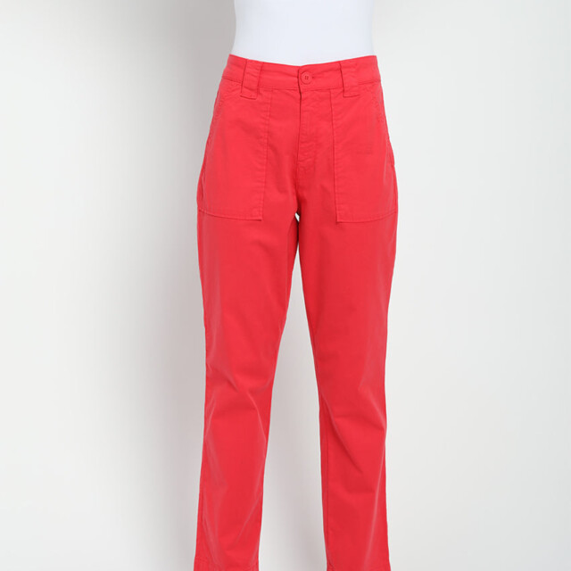 Maison-solfin - Pantalon femme taille haute rouge – 50