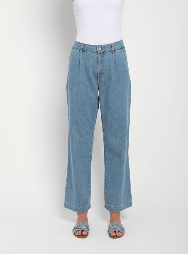 Maison-solfin - Jean large femme bleu indigo clair – 44