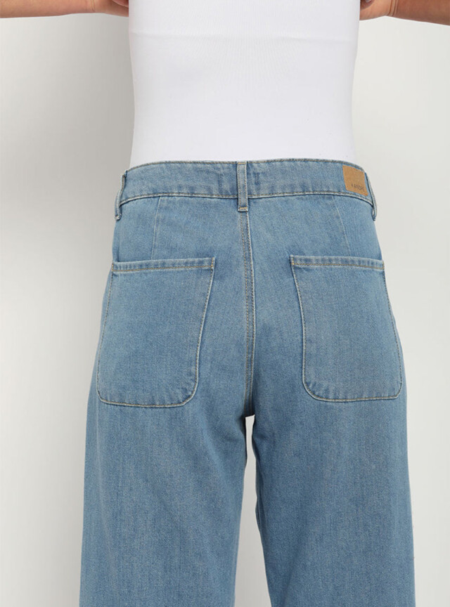 Maison-solfin - Jean large femme bleu indigo clair – 44