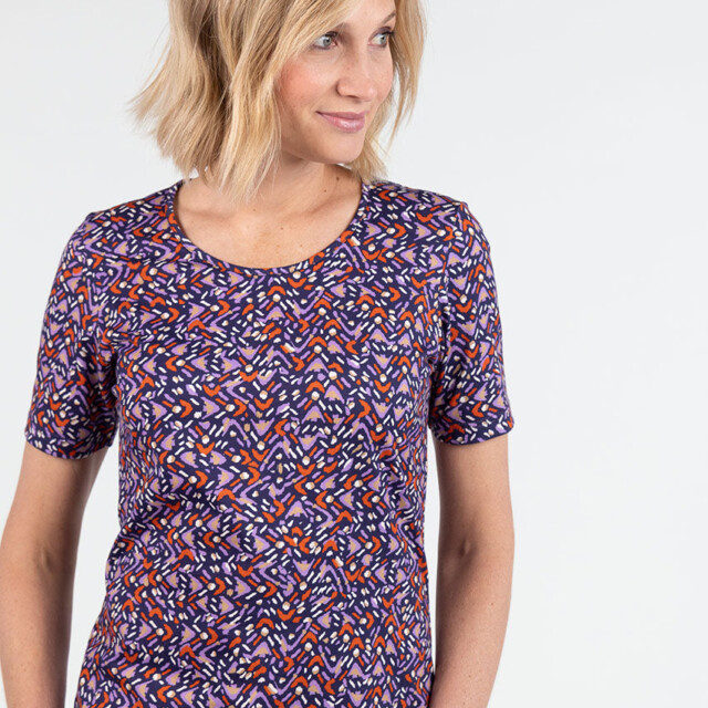 Maison Solfin - Tee-shirt femme en coton violet lavande – 4