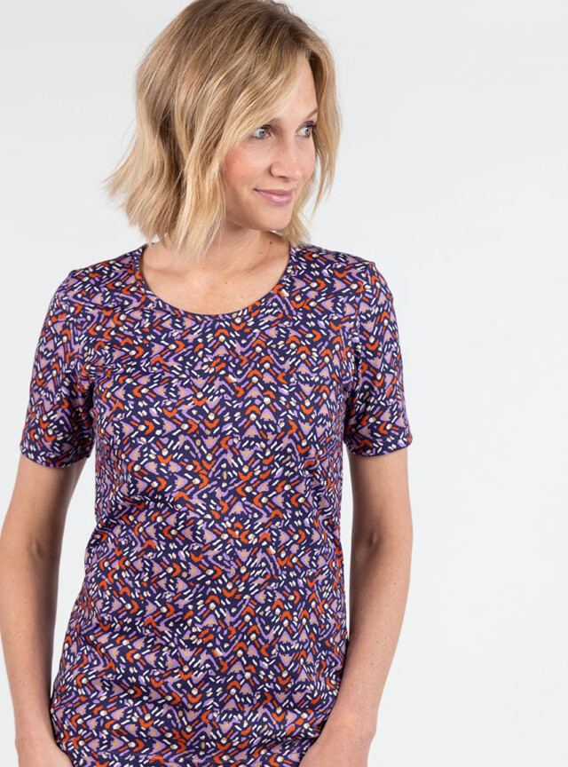Maison Solfin - Tee-shirt femme en coton violet lavande – 4