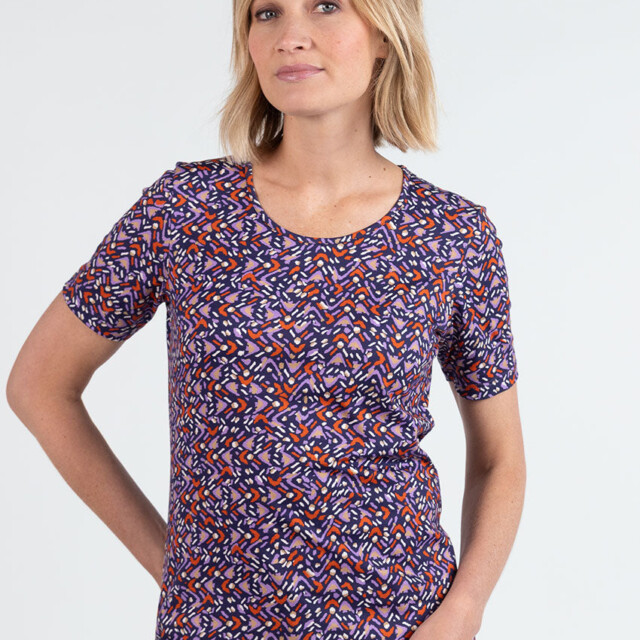 Maison Solfin - Tee-shirt femme en coton violet lavande – 4