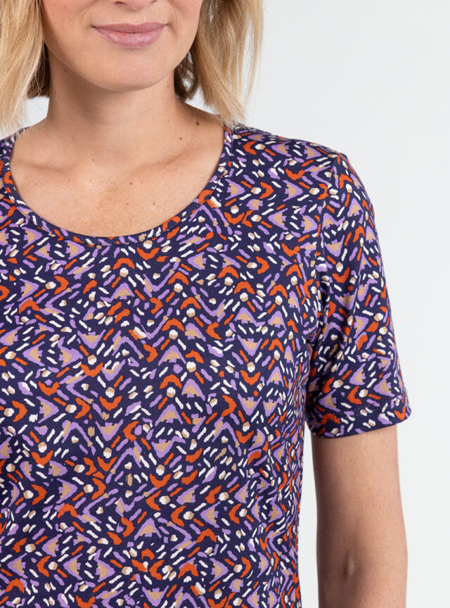 Maison Solfin - Tee-shirt femme en coton violet lavande – 4