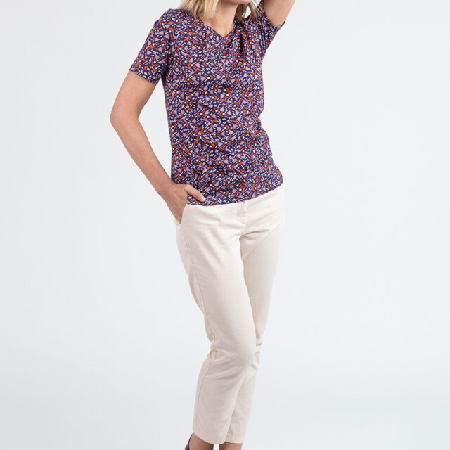 Maison Solfin - Tee-shirt femme en coton violet lavande – 4