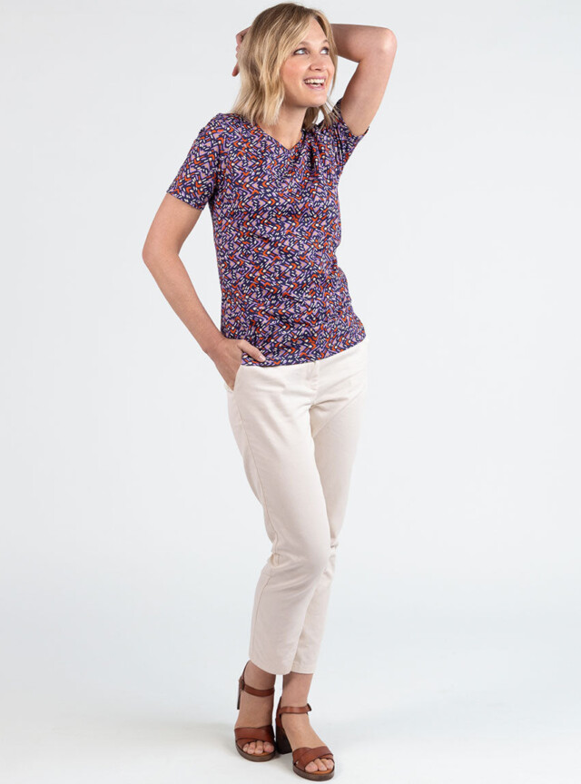 Maison Solfin - Tee-shirt femme en coton violet lavande – 4