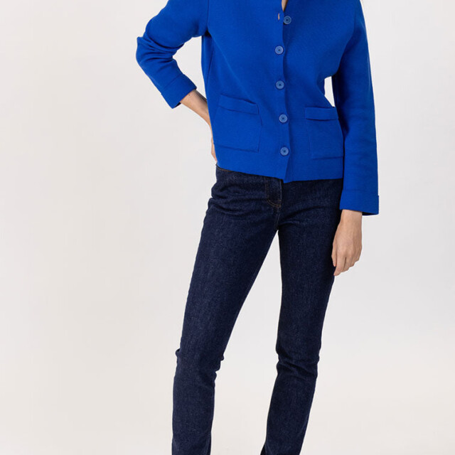 Maison Solfin - Veste femme en coton bleu – 4