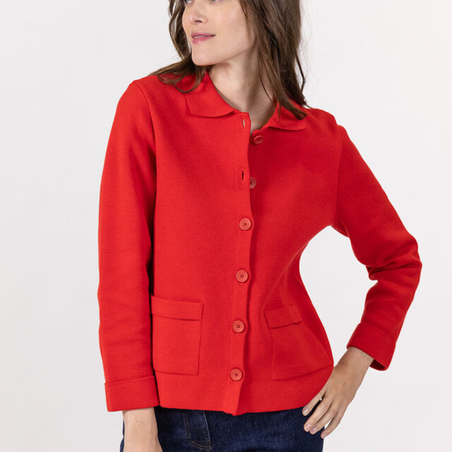 Maison Solfin - Veste femme en coton rouge – 4