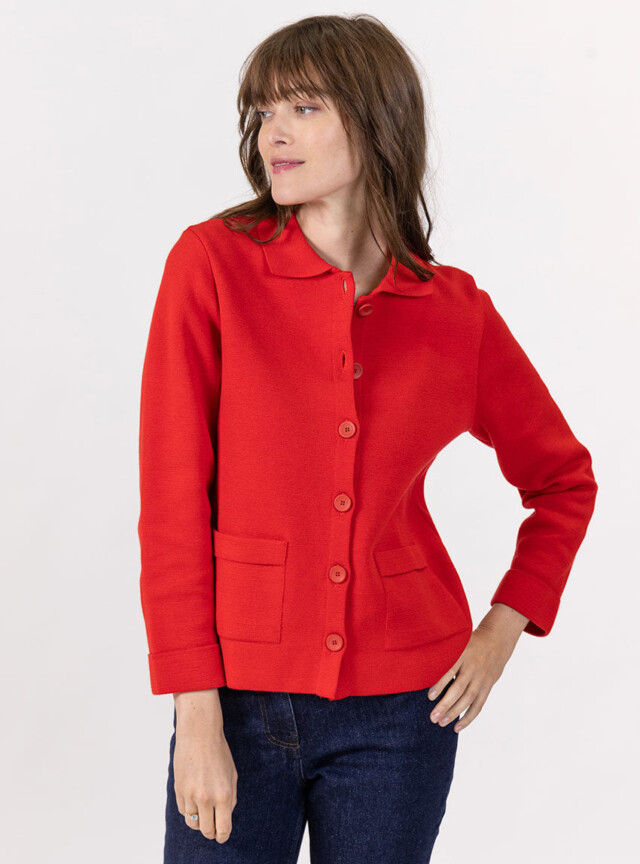 Maison Solfin - Veste femme en coton rouge – 4