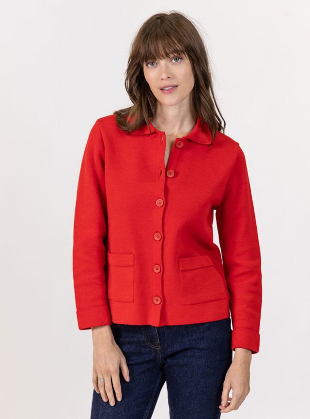 Veste femme en coton rouge par la marque MAISON SOLFIN MAISON SOLFIN - Veste femme en coton rouge