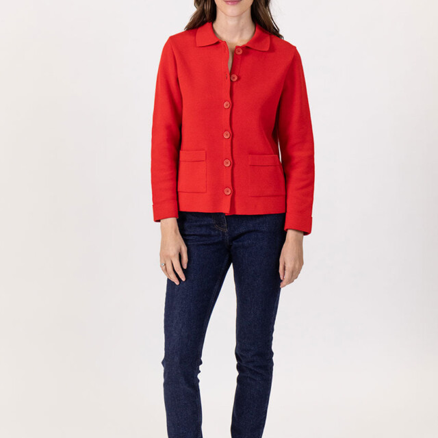 Maison Solfin - Veste femme en coton rouge – 4