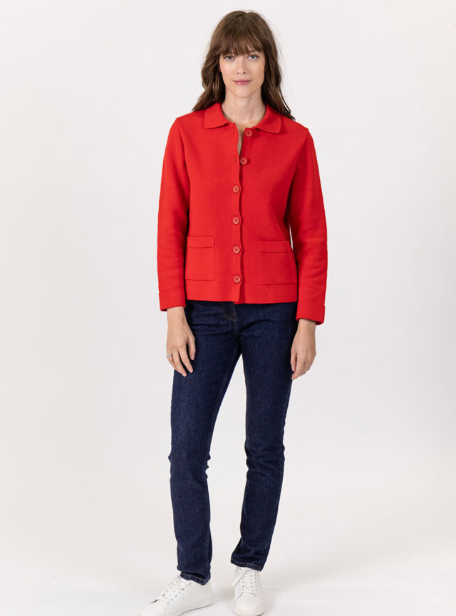 Maison Solfin - Veste femme en coton rouge – 4