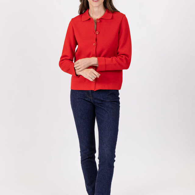 Maison Solfin - Veste femme en coton rouge – 4
