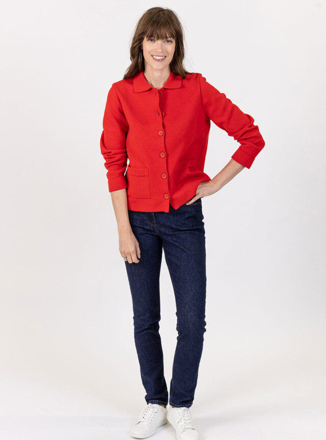 Maison Solfin - Veste femme en coton rouge – 4